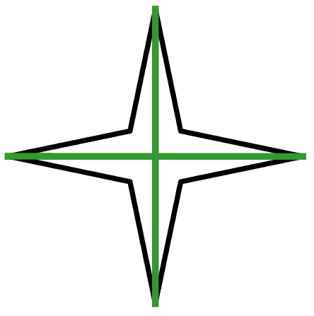 4-pointed star and the cross
