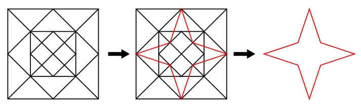 Four pointed star construction