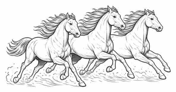 Galloping horses