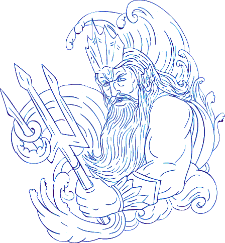 Poseidon with trident